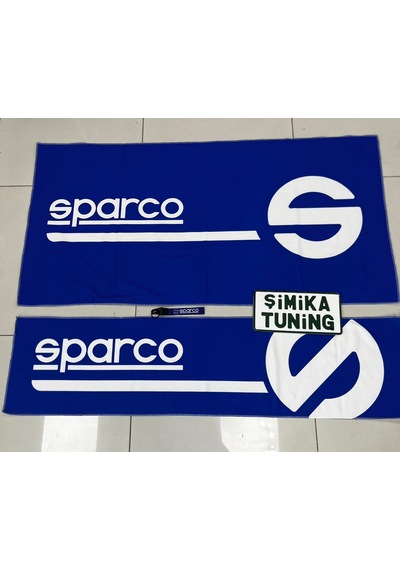 Mavi Sparco Torpido Ve Sırt Havlusu Seti 2 Adet Torpido 35x135 , Sırt 70 X 135 Anahtarlık Hediye