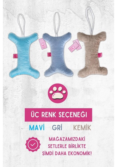 Kemik Peluş Köpek Oyuncağı Çekiştirmeli Diş Kaşıma Diş Sağlığı Büyük Kemik Kahverengi