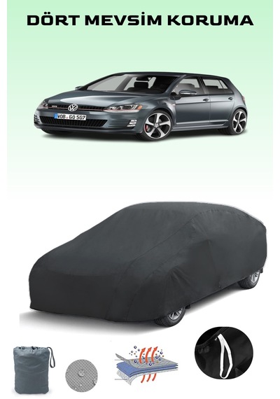 Siyah Volkswagen Golf Gtı 2017 - 2021 Araba Brandası, Oto Örtüsü, Araba Çadırı Siyah