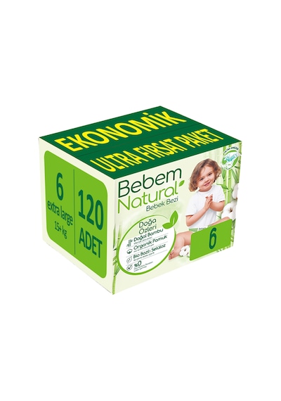 Bebem Natural Bebek Bezi 6 Numara XL 120 Adet