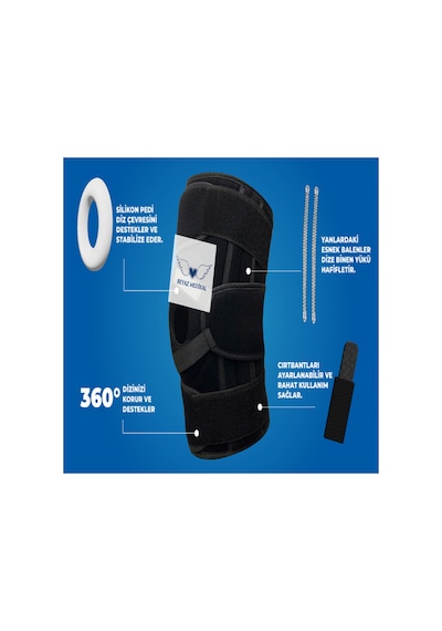 Silikon Patella Ligament Destekli Neopren Dizlik Battal Boy