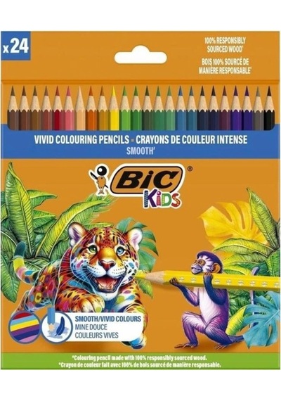 Bic Kuru Boya Kalemi Kıds Smooth 24 Renk 525787 Diğer