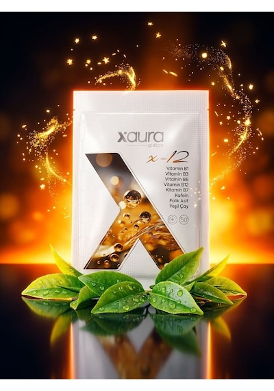 X-aura X-12 Transdermal B-kompleks Ve Enerji Bandı B12 Vitamini, Kafein, Yeşil Çay
