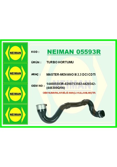 Bescher Turbo Hortumu Master 3 2010 Ve Sonrası Movano B 2010 Ve Sonrası 2.3 Dci Cdti Neıman 05593r 144605593r-8200753502 Bescher Turbo Hortumu Master 3 2010 Ve Sonrası Movano B 2010 Ve Sonrası 2.3 Dci Cdti Neıman 05593r 144605593r-8200753502
