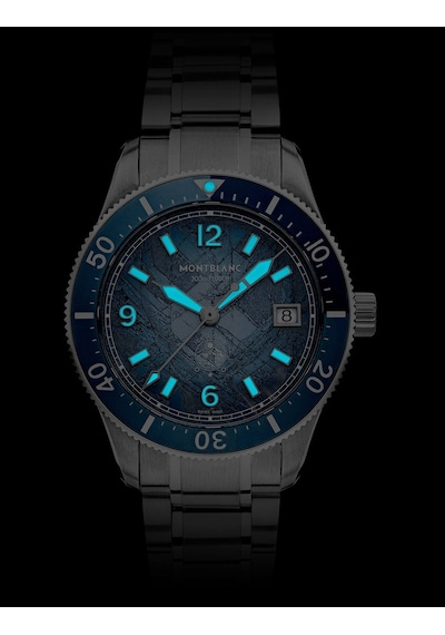 Montblanc Iced Sea Automatic Date 0 Oxygen 134022 Altın - Mavi