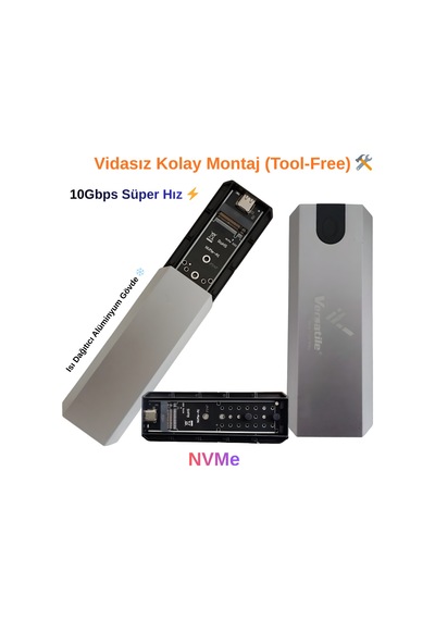 NBTech Versatile NB-M221 2TB Destekli NVMe M.2 SSD Kutusu