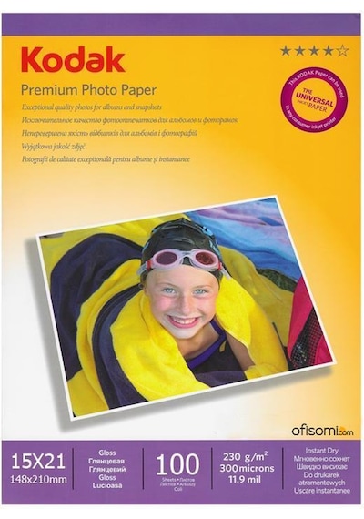 Kodak Glossy Parlak 15X21 230 G/M² Fotoğraf Kağıdı 100 Yaprak