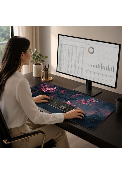 Zen Xxl Oyuncu Mouse Pad 90x40 Cm 3mm Dikişli Kenar Kaymaz Taban Büyük Masaüstü Mouse Pad Gaming Mousepad Ofis Ve Çalışma Masası Japon Temalı Sakura Koleksiyonu