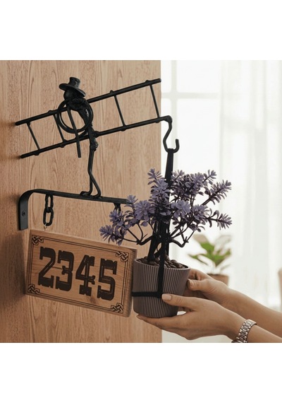 Rustik Dekoratif Fener-tabela Askısı Wh013 Siyah