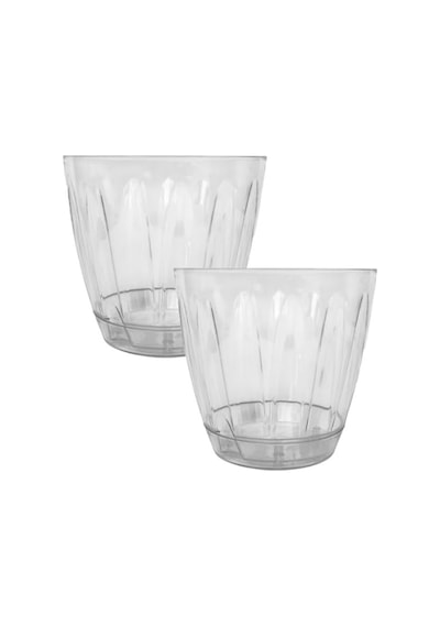 2 Adet Şeffaf Plastik Orkide Saksısı Seti - 1,5 Lt Hacim