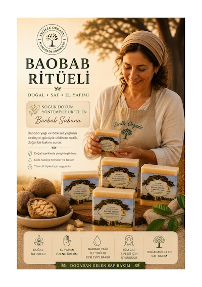 Secille Organic Soğuk Döküm Baobab Sabunu 120 G