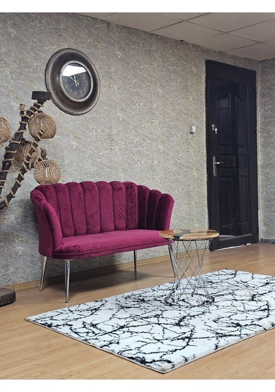 Zafir İkili Papatya Çay Seti Koltuk Krom Sivriltme Ayak, Balkon, Salon, Ofis, Koltuk Takımı, İkili Berjer Bordo
