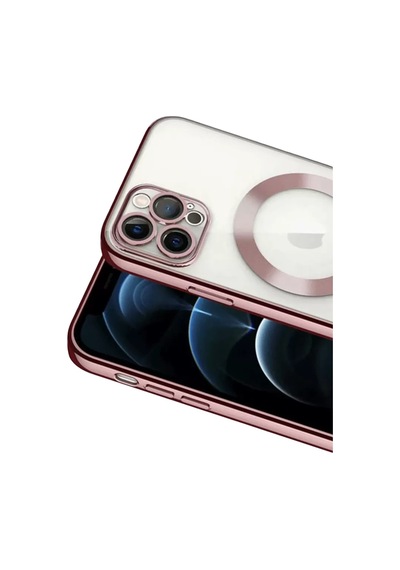 Newface Apple iPhone Uyumlu 13 Pro Kılıf Kross Magneticsafe Kapak - Rose Pembe