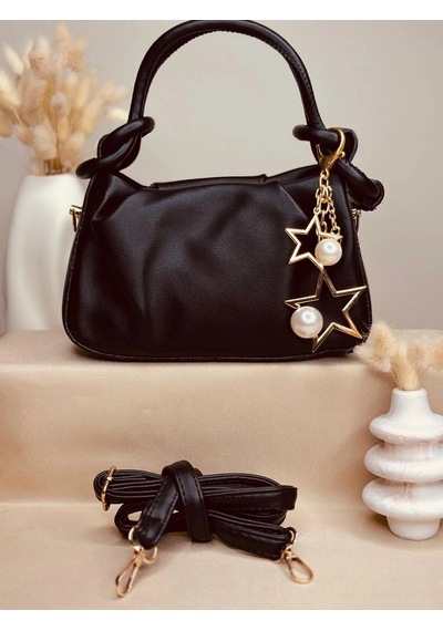 Elora Atelier Hobo Siyah Charmlı Çanta Çok Renkli