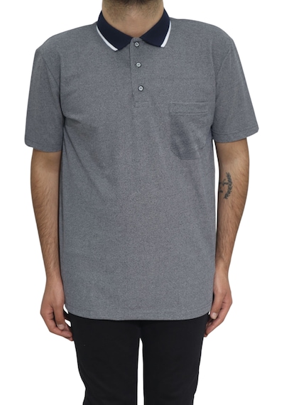 Dmc Tekstil Erkek Düz Spor Kesimli Normal Kalıp Polo Yaka Tek Cepli T-shirt Lacivert