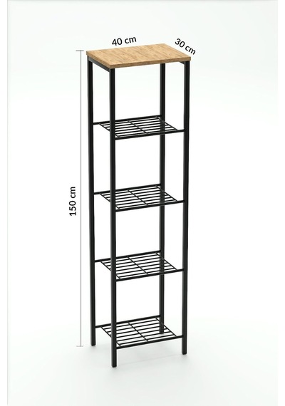 Retodesign Siyah 40 Cm.çok Amaçlı Raf, Mutfak Rafı, Banyo Düzenleyici Raf 1893s