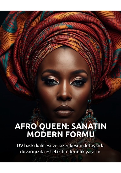Afro Kraliçe Serisi 03 Majestic Gele & Afrofütürizm Portresi Canlı Renkler Ve Regal Duruş