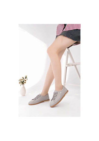 Nesilshoes Modessa 160 Taş Bağcıklı Hakiki Soft Deri Kadın Ayakkabı
