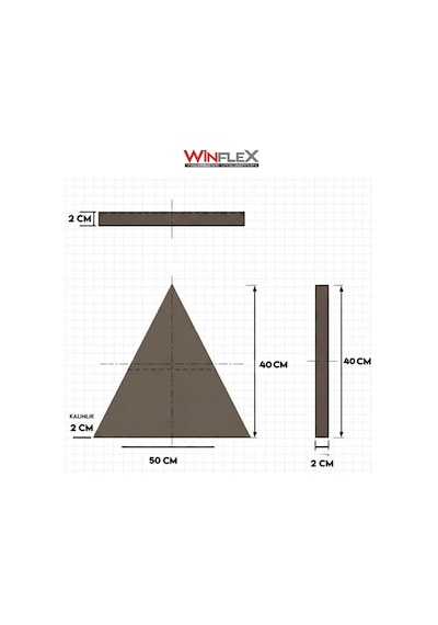 Winflex Üçgen Kumaş Kaplı Akustik Panel 40x50 Cm - 1 Adet Antrasit