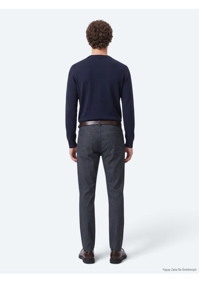 Kip Lacivert Dokuma Regular Fit Casual Pamuk Karışımlı Pantolon Lacivert -
