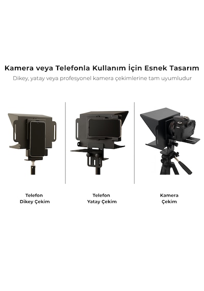 Pratic Prompter Pratic Teleprompter Kumanda + Çanta+telefon Tutucu Yerli Ve Milli Ürün & Yazılım 33,5cmx8cmx21,5cm
