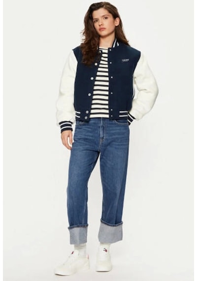Tommy Hilfiger Tommy Jeans Kadın Lacivert Regular Fit Bomber Ceket Çok Renkli