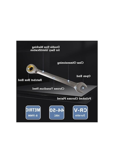 7 Parça Cırcırlı Kombine Anahtar Seti 72 Diş 8-19 Mm Cr-v Çelik Taşıma Çantası İle