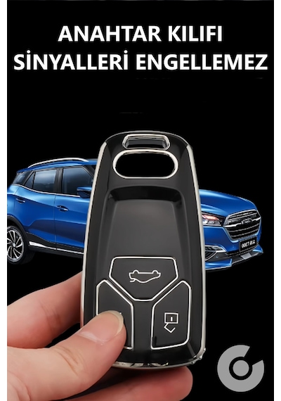 Audi A6 A5 A4 Q7 Q5 S4 S5 S7 B9 A4l 4m 8w Tt Tts Rs 8s Tpu Anahtar Kılıfı Beyaz Gümüş