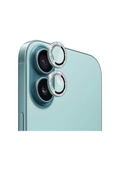 Microsonic Apple Uyumlu iPhone 17 Tekli Diamond Taşlı Kamera Koruma Camı Yeşil