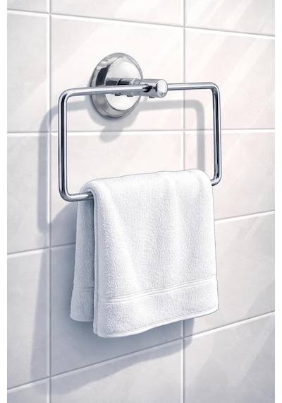 Kare Krom Havlu Halkası Duvara Monte, Parlak Krom Kaplama Metal Banyo Havluluğu, Modern Tasarım Kare Havlu Askılığ Diğer