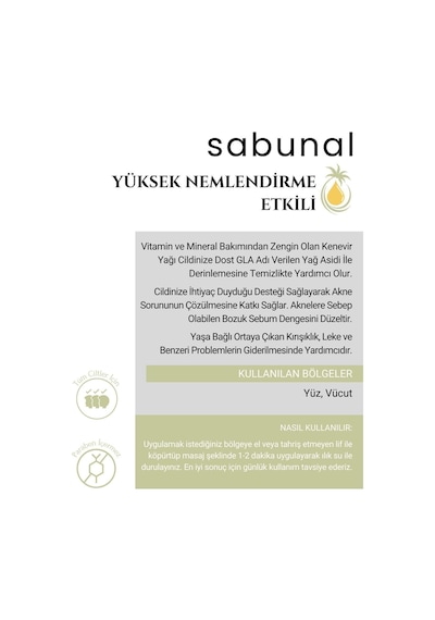 Sabunal Kenevir Sabunu 4 Adet - Nemlendirici Cilt Bakım Sabunu