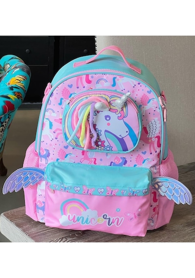 Vest İlkokul Çantası Turkuaz Pembe Unicorn