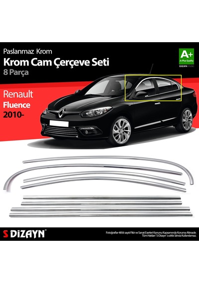 Fluence 2010 2011 2012 2013 2014 2015 Cam Çerçevesi Krom 8 Parça