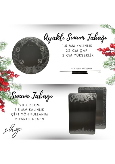 Hediye Paketi, Hijyenik Çift Yön Kullanımlı Paslanmaz Çelik Kesme Tahtası, Sunum Tabağı Ve Ayaklı Sunum Tabağ Diğer