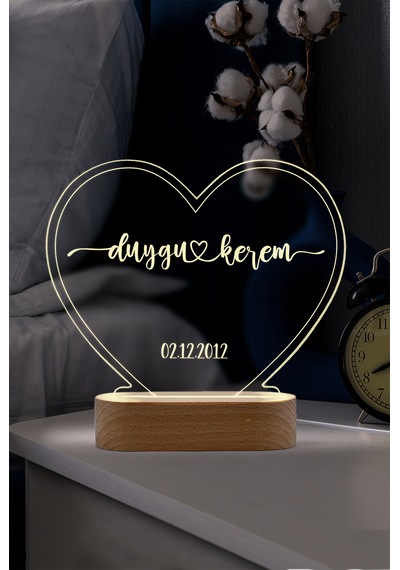 Çiftler İçin Konturlu Kişiye Özel Ledli Gece Lambası Masif Ahşap Tabanlı Usb Kablolu Pleksi Led Gece Lambası Çiftler İçin Konturlu Kişiye Özel Ledli Gece Lambası Masif Ahşap Tabanlı Usb Kablolu Pleksi Led Gece Lambası