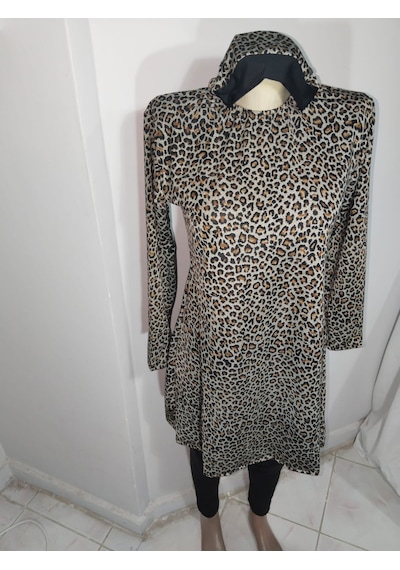 Mesa Mayo Leopar Desenli Elbise Mayo Leopar