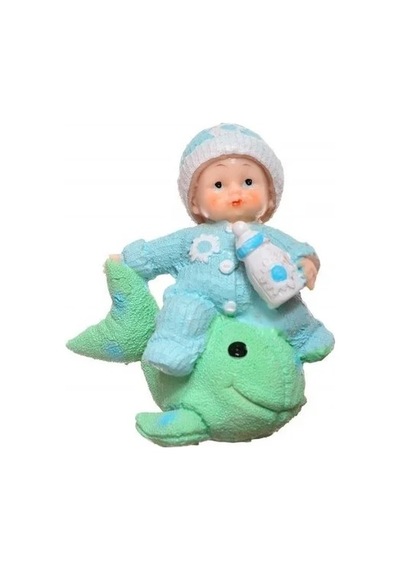 Decotown Hediyelik Sevimli Mavi Bebek Biblo Polyester Süs Eşyası Belirtilmemis