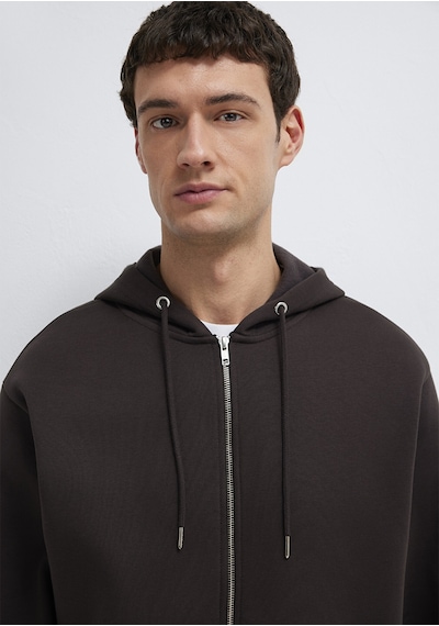 Mavi - Kapüşonlu Fermuarlı Kahverengi Basic Sweatshirt 0s10277-70219 Kahverengi