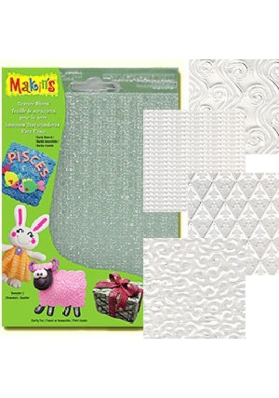 Makin'S Clay Texture Sheets Doku Kalıpları 4'Lü Set E