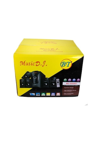 Music D.J MD-9500BT Bluetooth Surround Dijital Ekran 5.1 Ses Sistemi