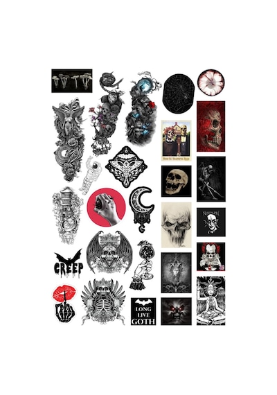 27 Adet Gothic Witcher Grunge Fairygrunge Sticker Seti Karanlık Estetik Çıkartma Laptop Telefon Defter Etiketi Siyah