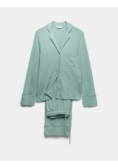 Marks & Spencer Pamuk Modal Karışımlı Pijama Takımı Yeşil
