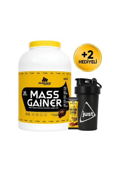 Mustang Nutrition Mass Gainer Karbonhidrat Tozu 5000 Gr 50 Servis Çikolata + Shaker + Protein Kahve Hediyeli çikolata