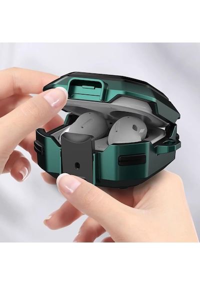 Samsung Galaxy Buds 4 Pro İle Uyumlu Kılıf Darbelere Karşı Dayanıklı Zırhlı Sert Kenar Mat Silikon Koruyucu Kapak Çift Renkli Ultra Güçlü Silikon Full Koruma Metal Çengelli Kilitli Yeşil Samsung Galaxy Buds 4 Pro İle Uyumlu Kılıf Darbelere Karşı Dayanıklı Zırhlı Sert Kenar Mat Silikon Koruyucu Kapak Çift Renkli Ultra Güçlü Silikon Full Koruma Metal Çengelli Kilitli Yeşil
