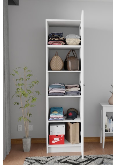 Ladik Beyaz Tek Kapaklı Gardırop 180-45-45 Cm Çift Yönlü Kapak Ladik Beyaz Tek Kapaklı Gardırop 180-45-45 Cm Çift Yönlü Kapak