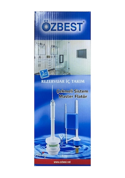 Özbest Su Tasarruflu Klozet Sifon Çekmeli Rezervuar İç Takımı Lisinya Gri
