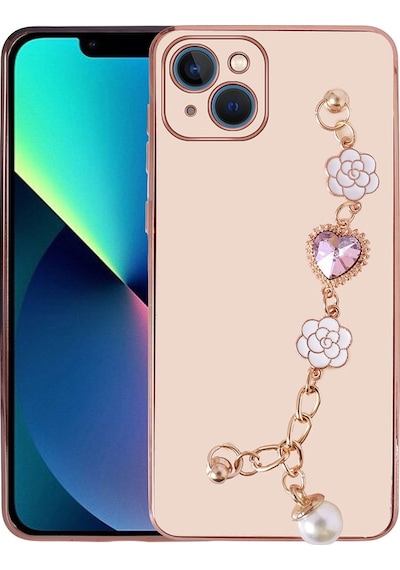 Zeyline Apple Uyumlu iPhone 14 Plus El Tutamaçlı Kamera Korumalı Zore Taka Silikon Kapak-pembe