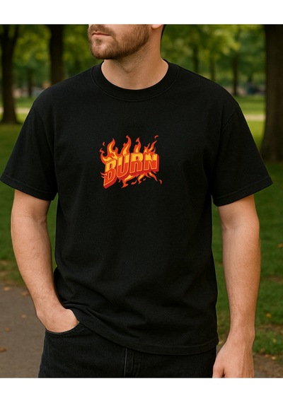 Hugo Boss Burn Baskılı T-shirt Siyah