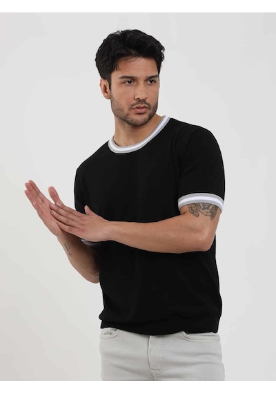 Dufy Siyah Erkek Slim Fit Düz O Yaka Kazak - 104656-siyah Siyah