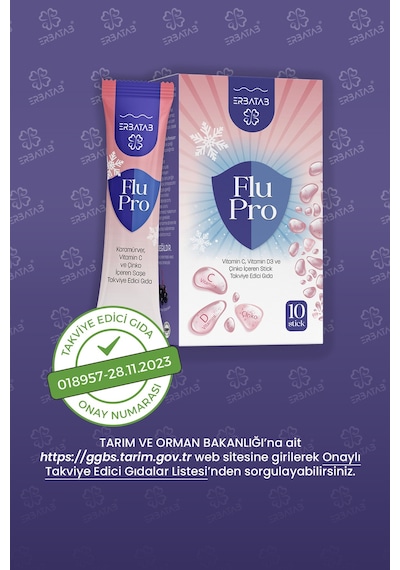 Flu-pro Vitamin C Vitamin D3 Çinko Ve Karamürver Eki 10 Stick